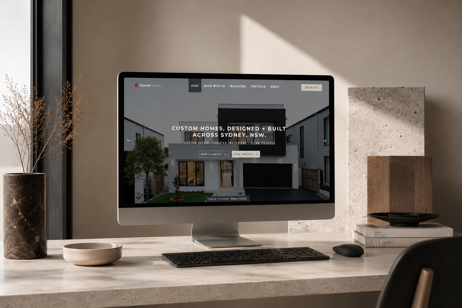 Garnet Homes brand and website project. Awaiting final asset.